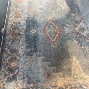 Vintage Style Blue and Orange Area Rug